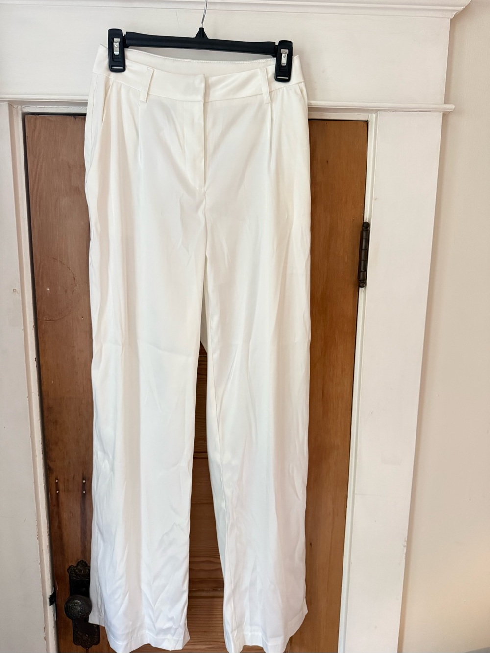 Women's White Straight-Leg Trousers